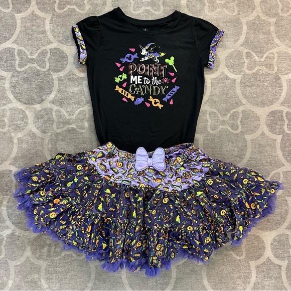 Disney Halloween “Point me to the Candy” t-shirt & tutu style skirt - Picture 1 of 9